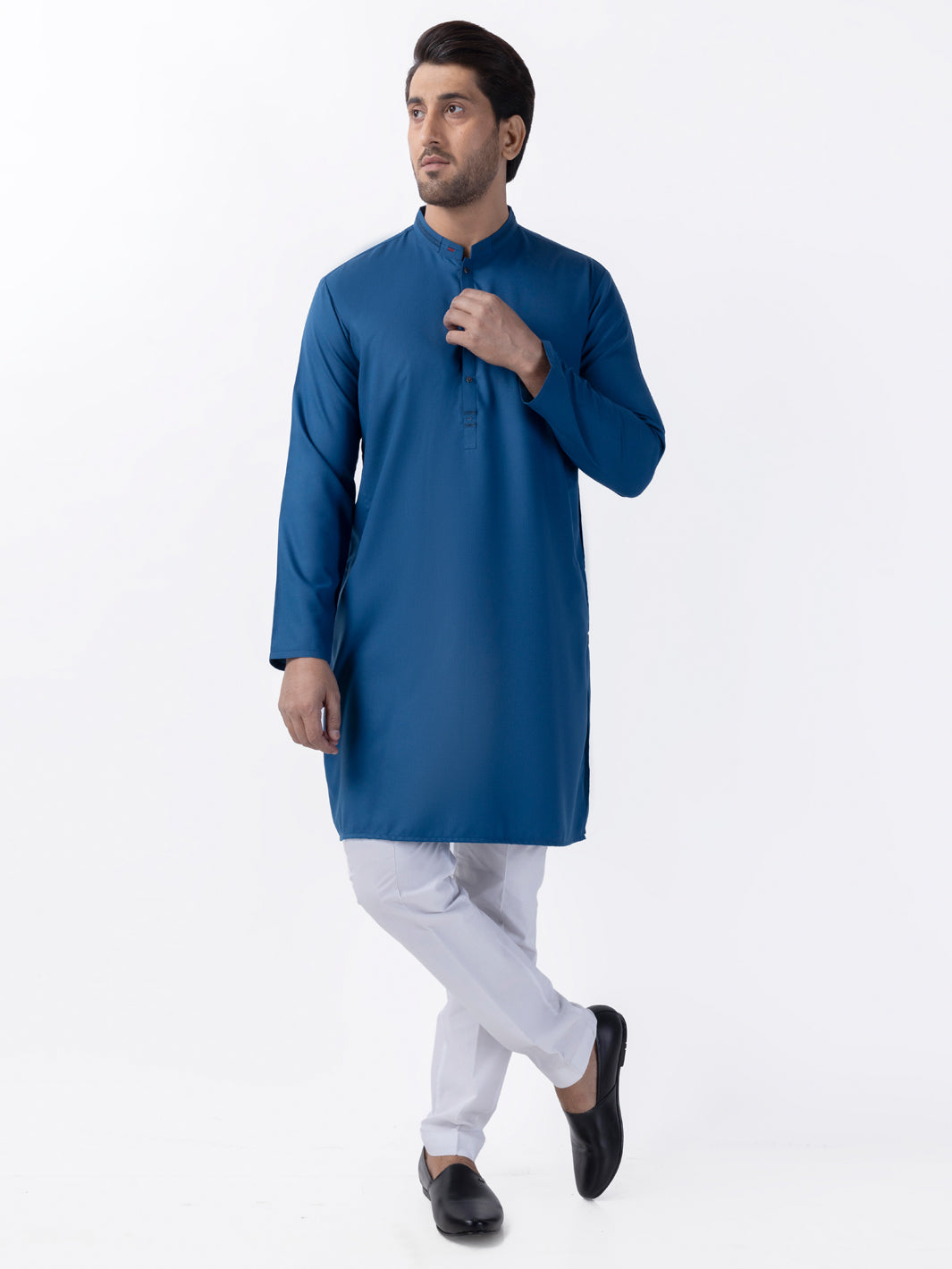 Blue Blended Kurta - AL-K-1166