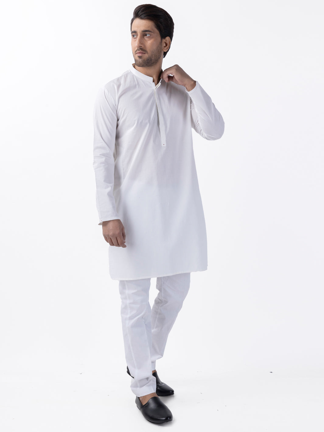White Blended Kurta - AL-K-1194A