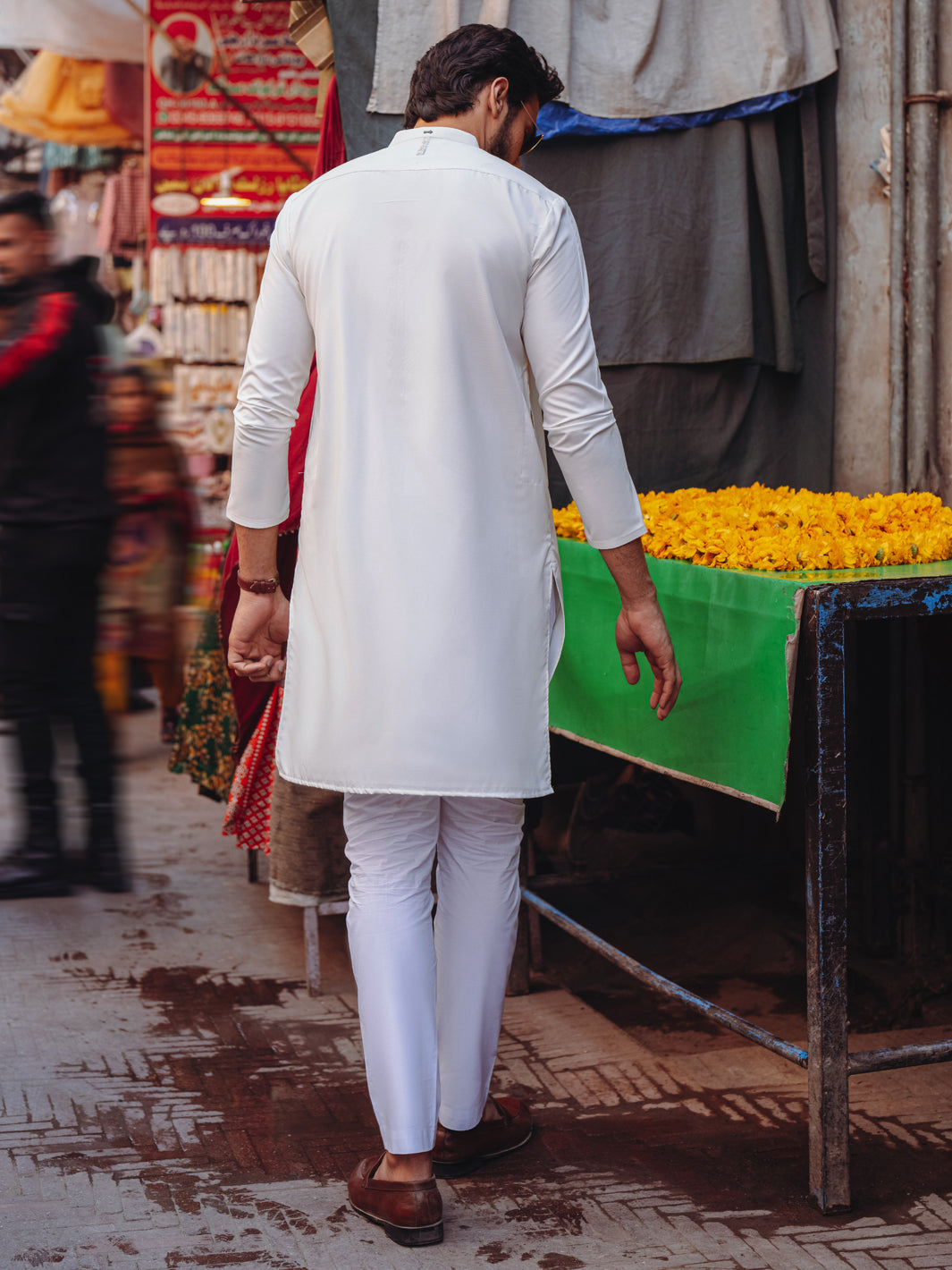 White Blended Kurta - AL-K-1254