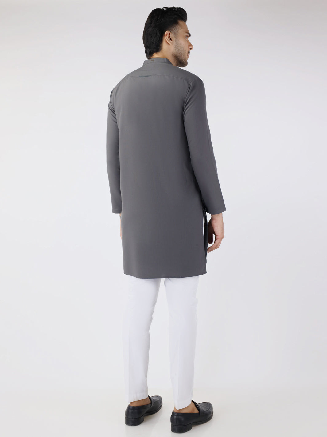 Grey Blended Kurta - AL-K-1258