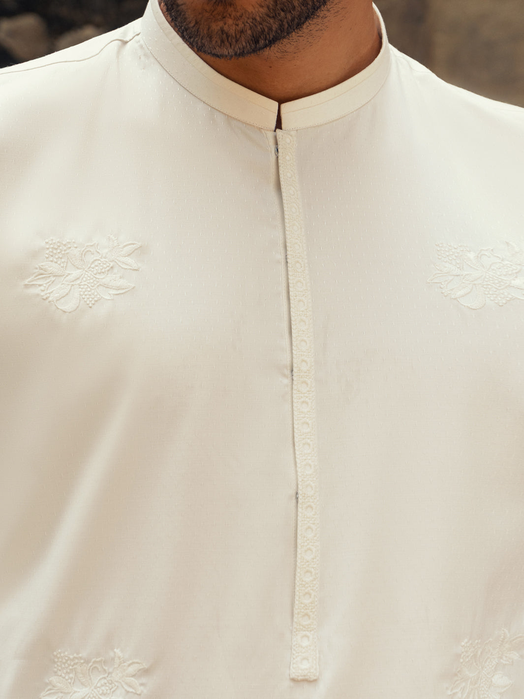 White Semi-Formal Kurta - AL-K-1275