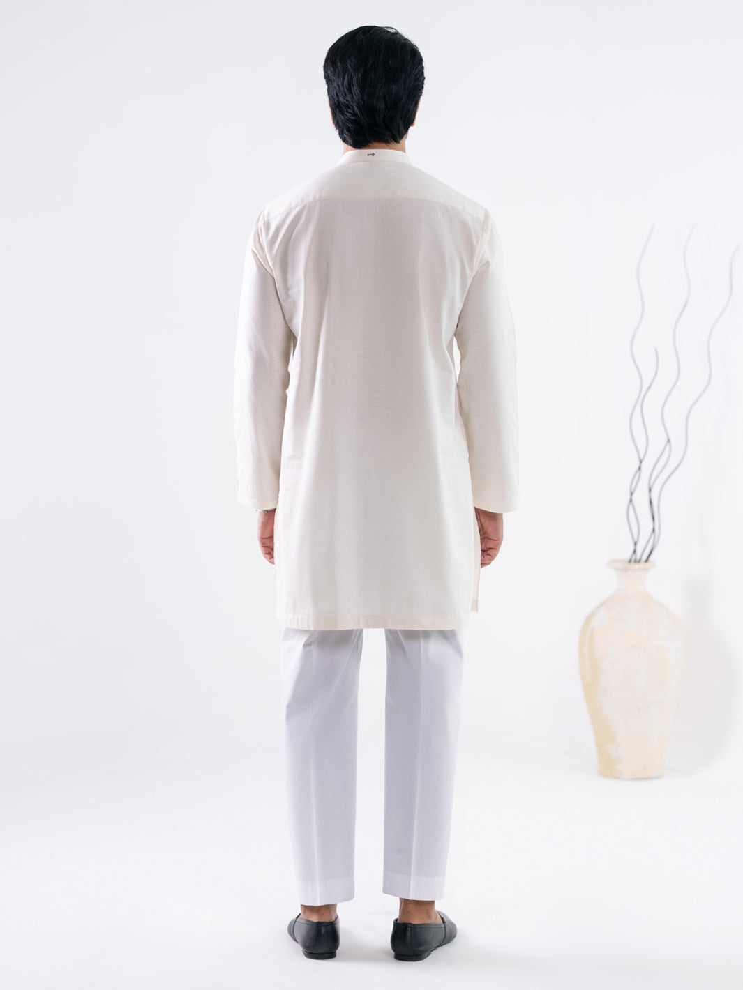 White Cotton Kurta - AL-K-1300