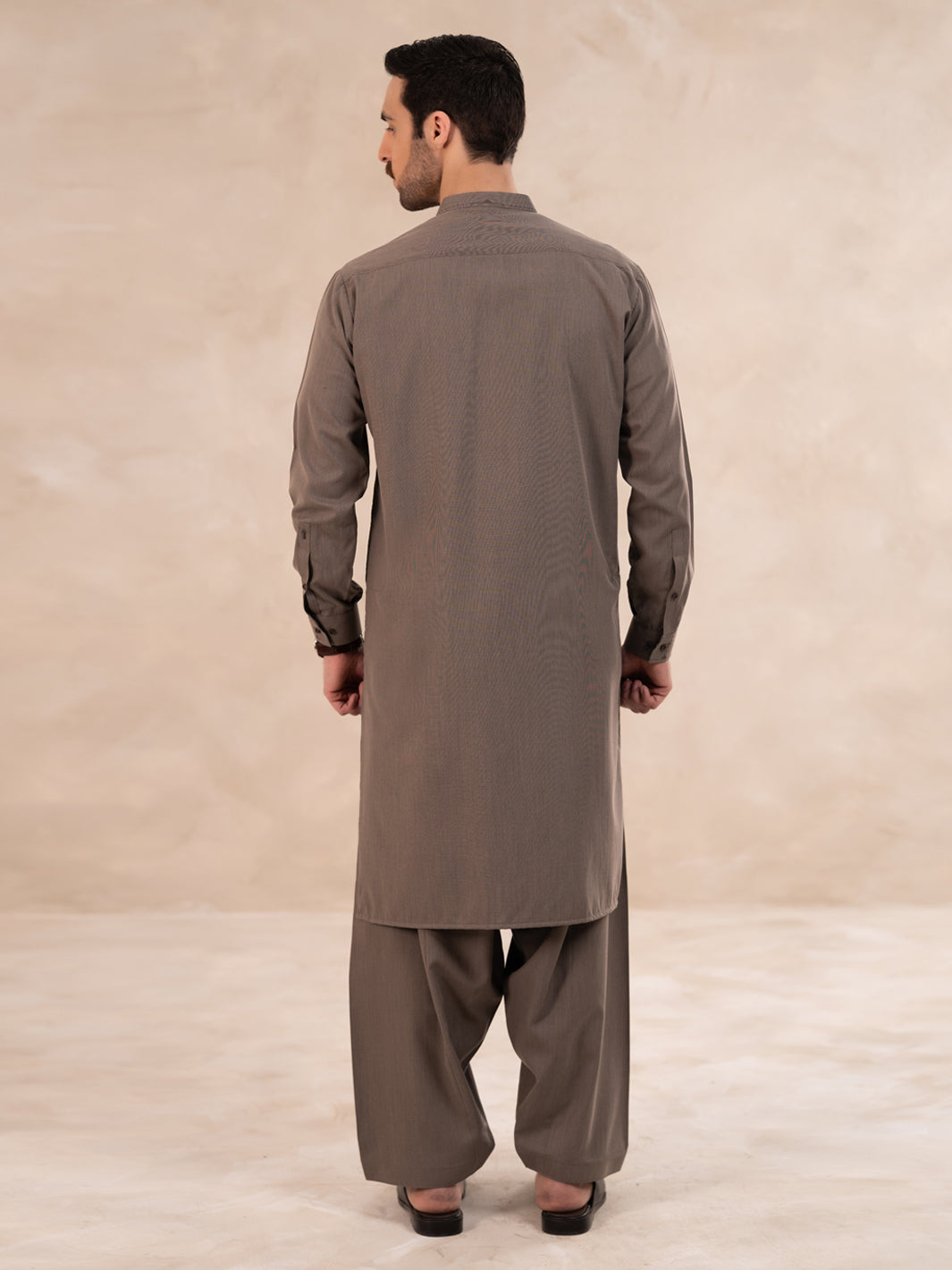 Light Brown Cut & Sew Kameez Shalwar - AL-KS-3299