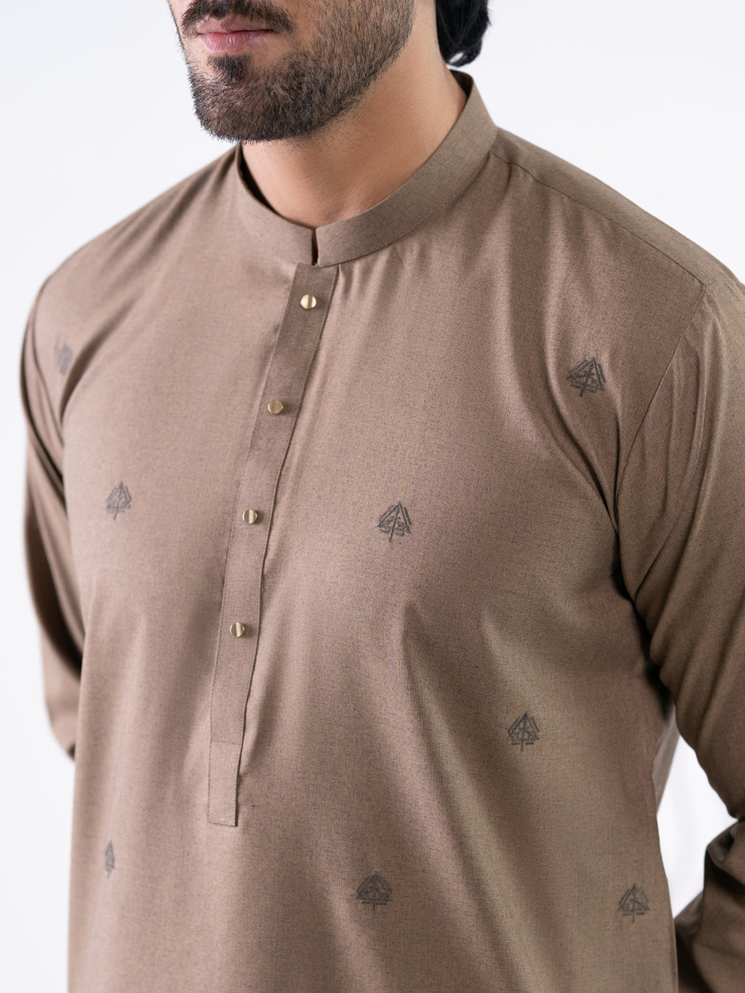 Olive Brown Semi-Formal Kurta Trousers - AL-KT-3267B