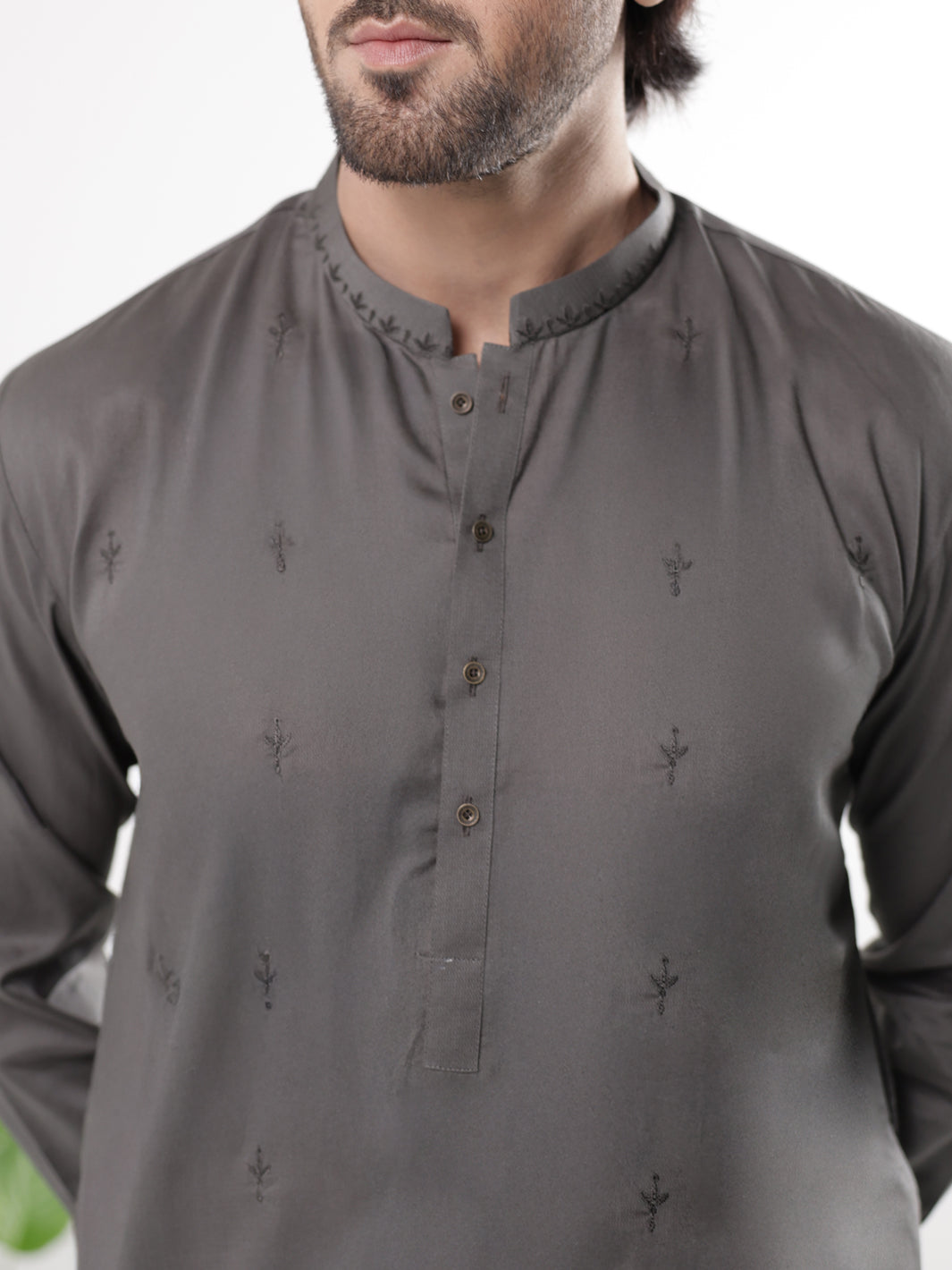 Dark Green Blended Kurta Trousers - AL-KT-3236