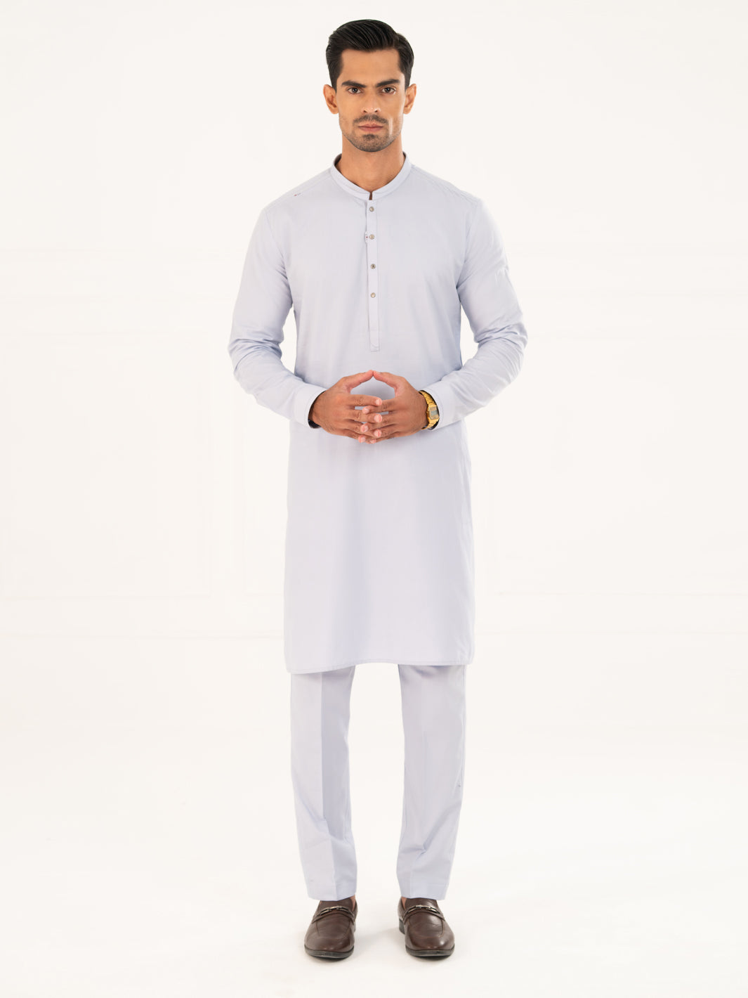 Sky Blue Cotton Cut & Sew Kurta Trousers - AL-KT-3328