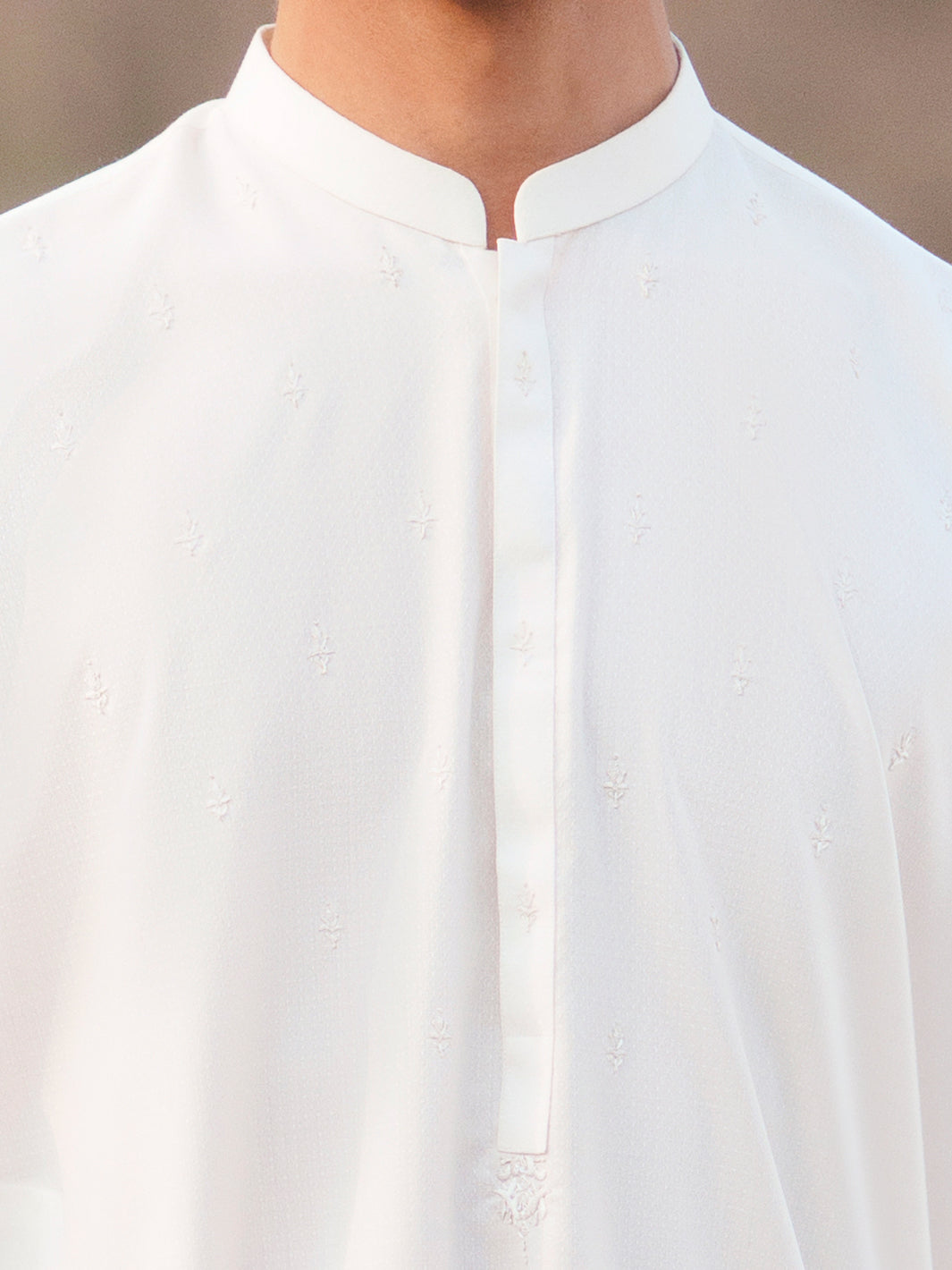 White Semi-Formal Kurta Trousers - AL-KT-3401A