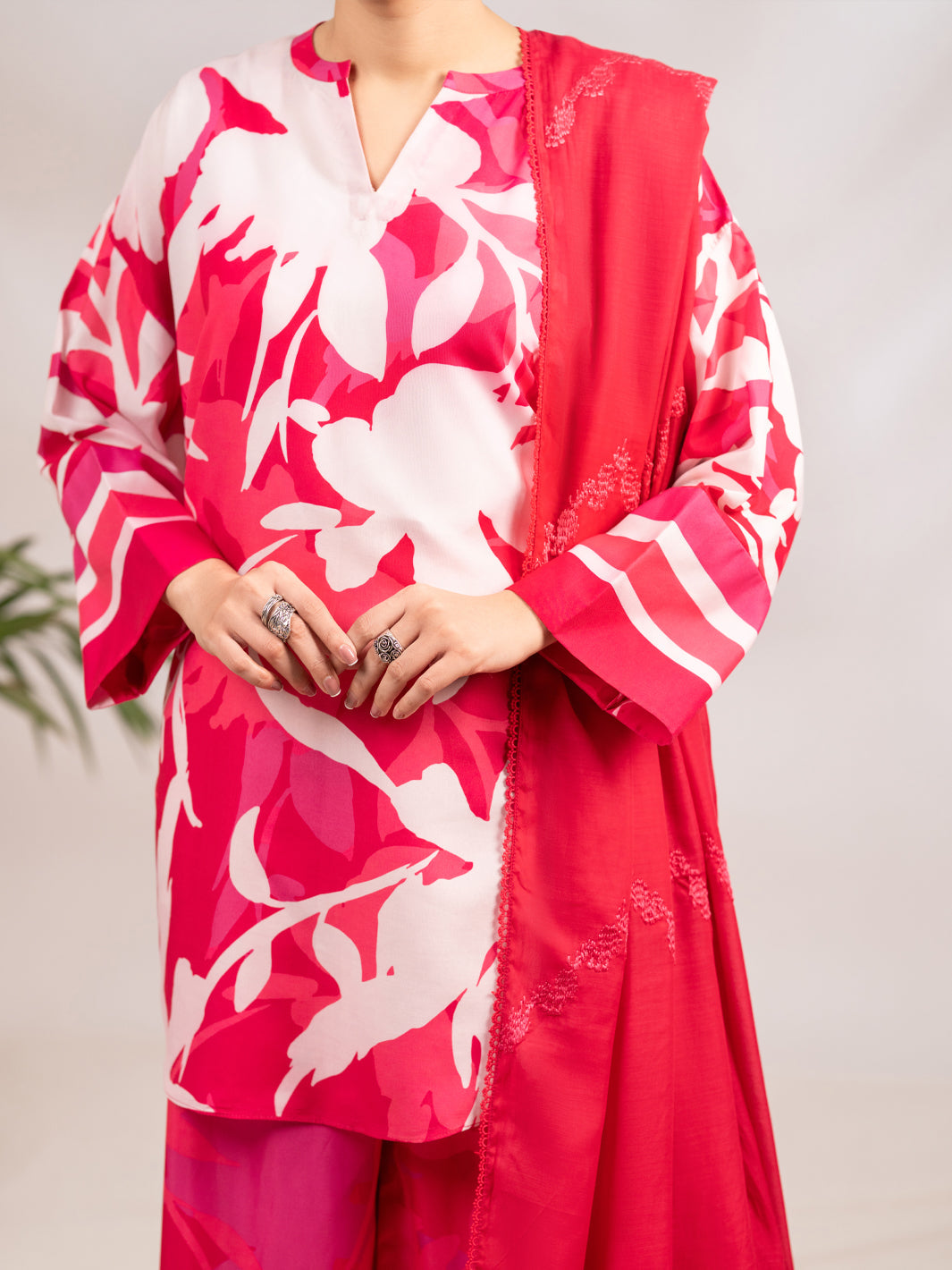 Pink Silk Lawn 2Pc Stitched - ALP-2PS-LKS-2340