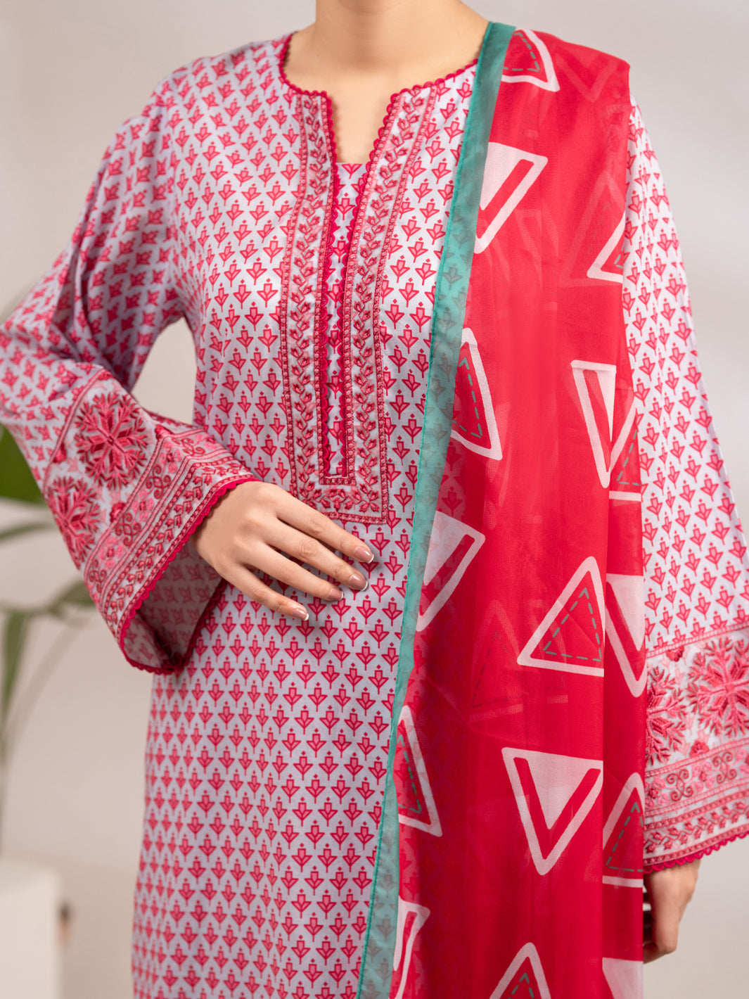 Pink Lawn 3Pc Unstitched - ALP-3PS-2422