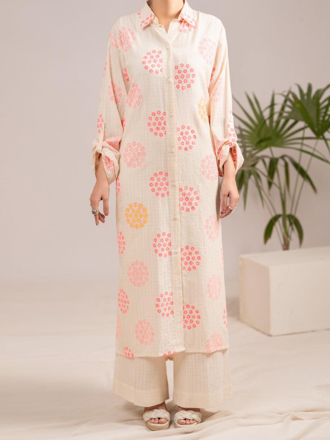Off White Crosshatch 2Pc Stitched - AL-2PS-LKS-1146