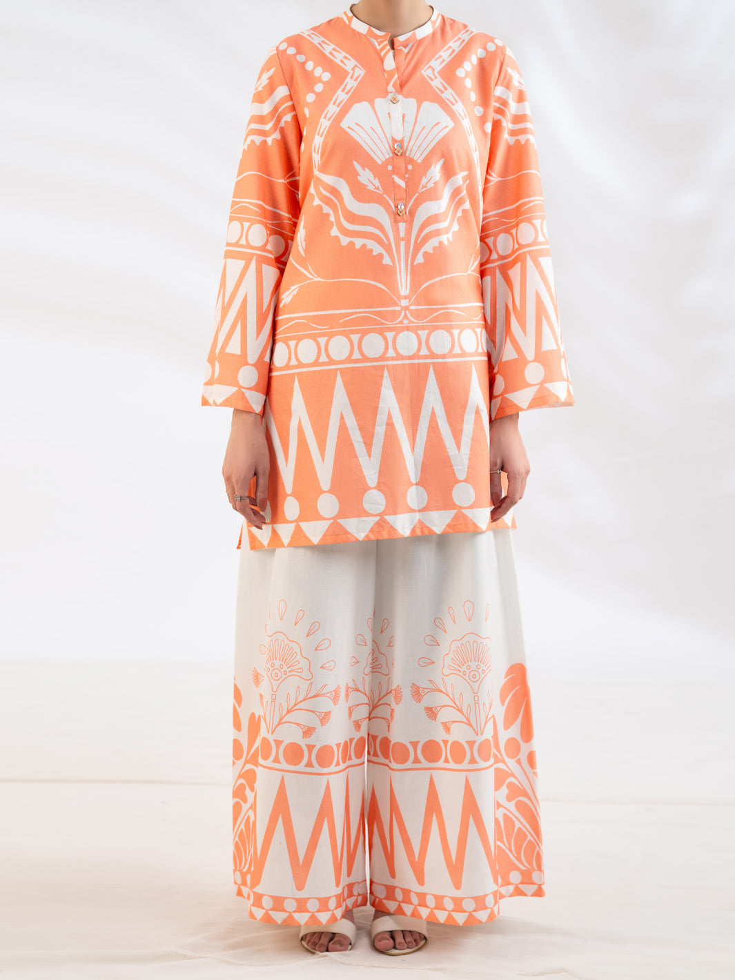 Peach Lawn Stitched 2Pc - AL-2PS-LKS-1149
