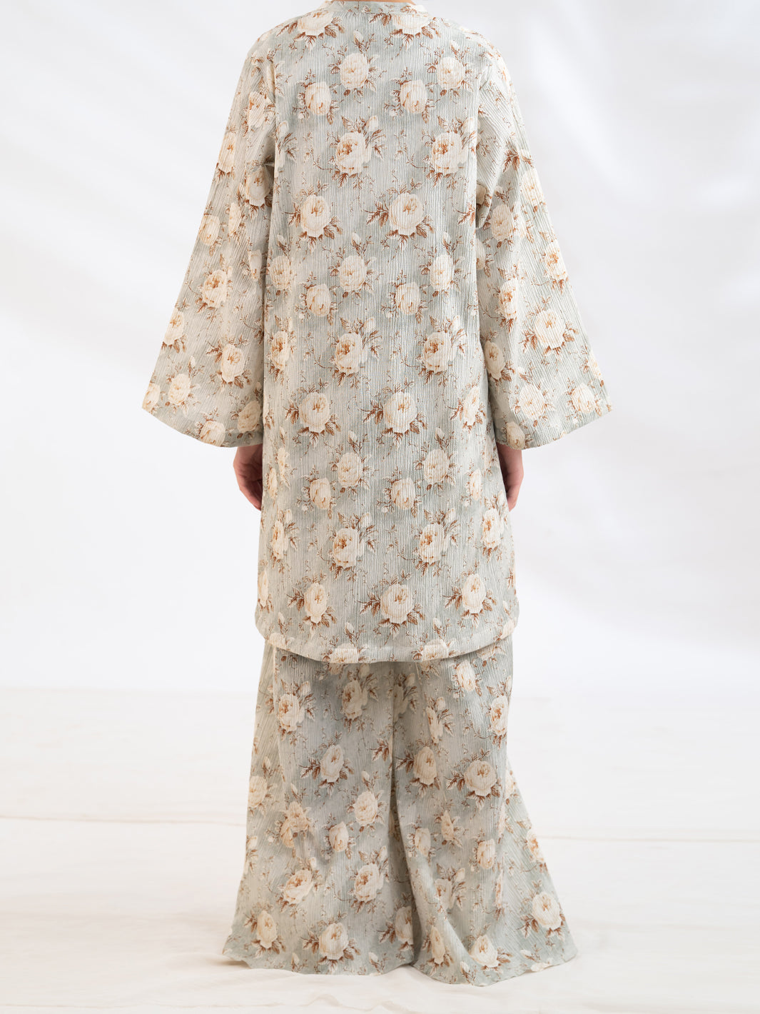 Light Grey Seersucker 2Pc Stitched - AL-2PS-LKS-1180