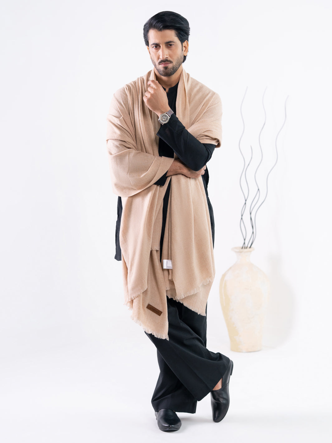 Beige Casual Shawl - AL-SH-039