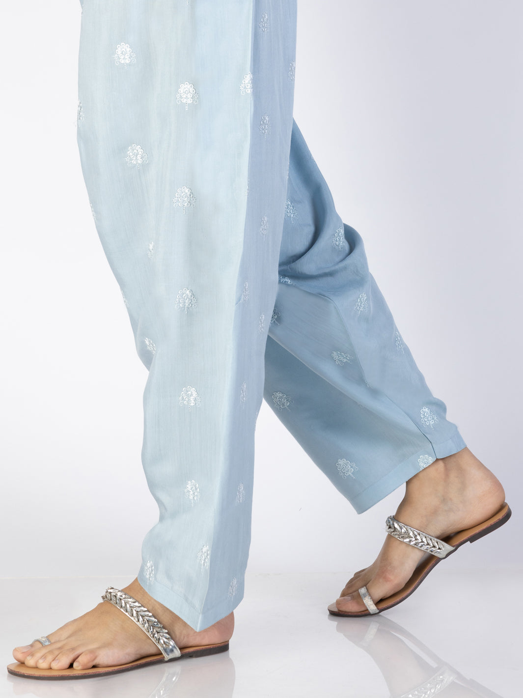 Ice Blue Viscose Trousers - AL-T-700