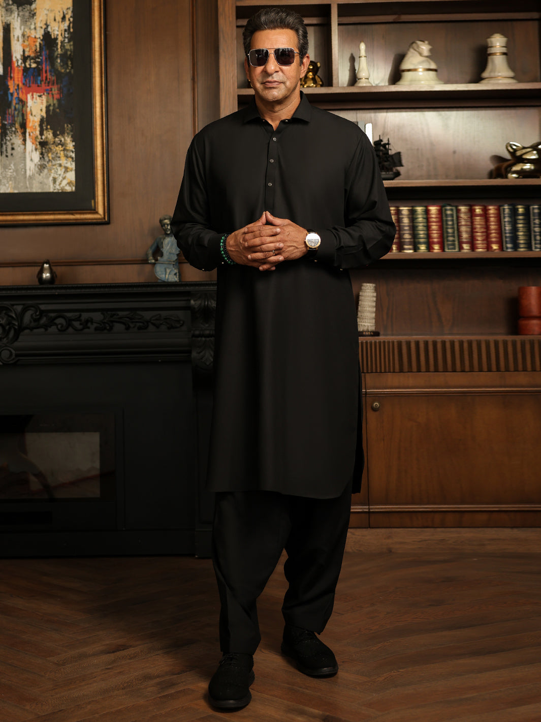 Black Plain Kameez Shalwar - ALWA-KS-629A