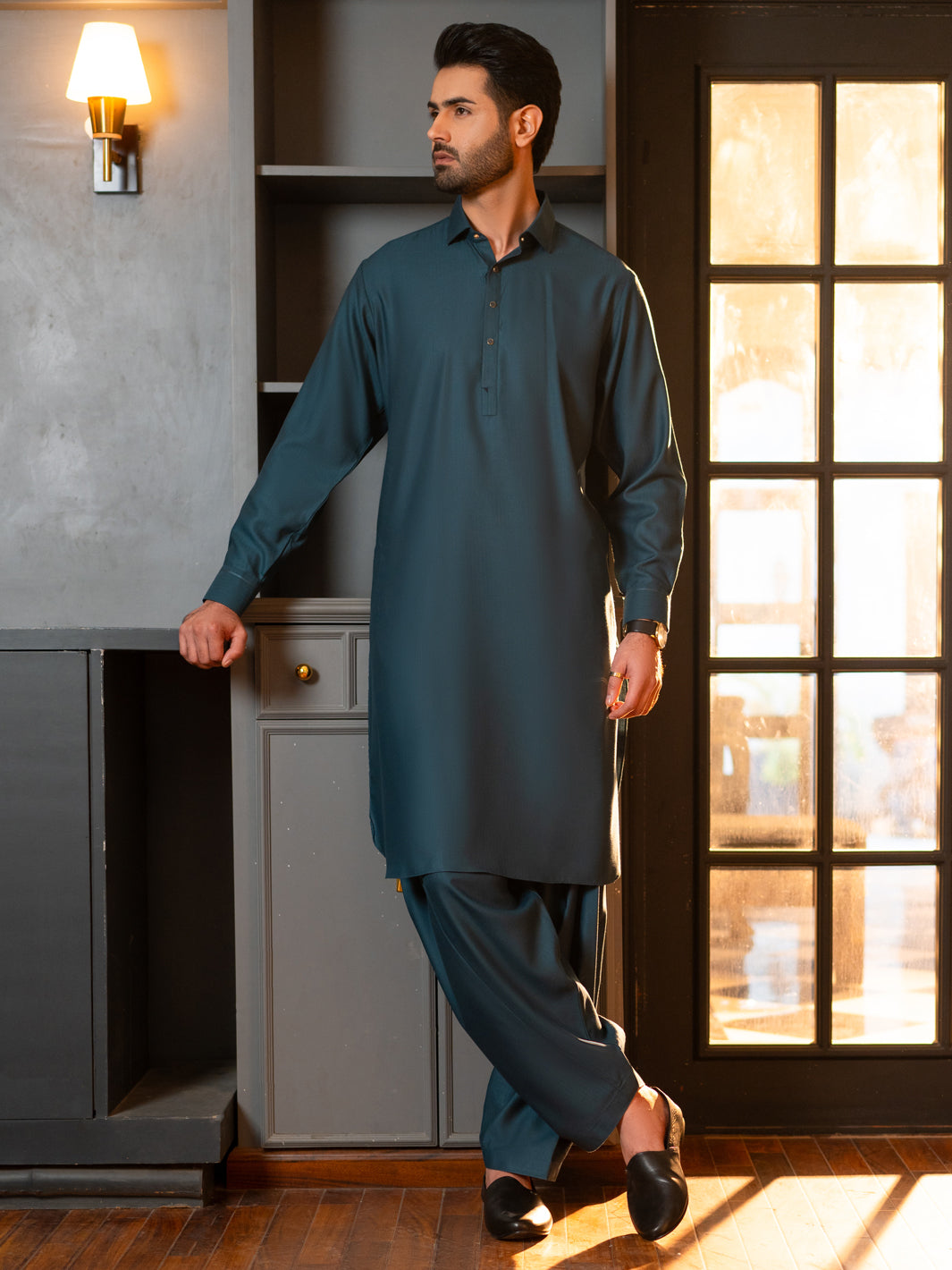 Teal Cut & Sew Kameez Shalwar - ALWA-KS-635