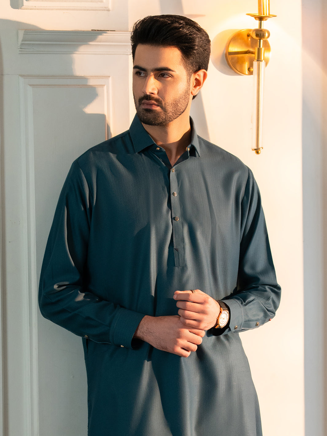Teal Cut & Sew Kameez Shalwar - ALWA-KS-635A