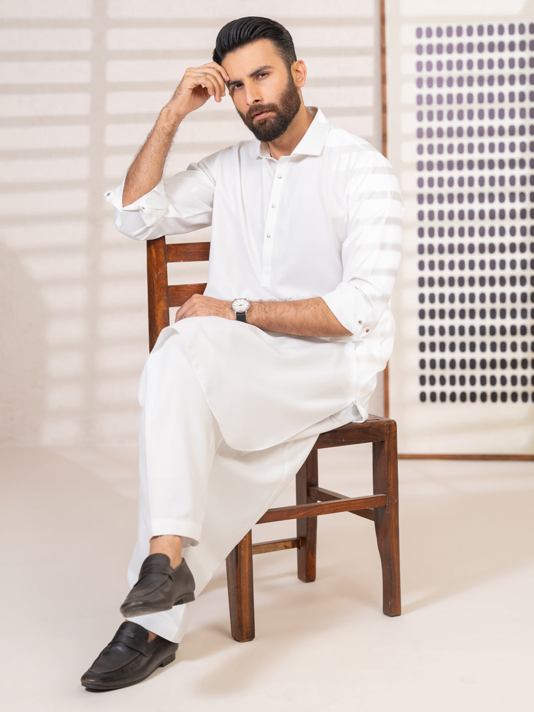 White Kameez Shalwar - ALWA-KS-695