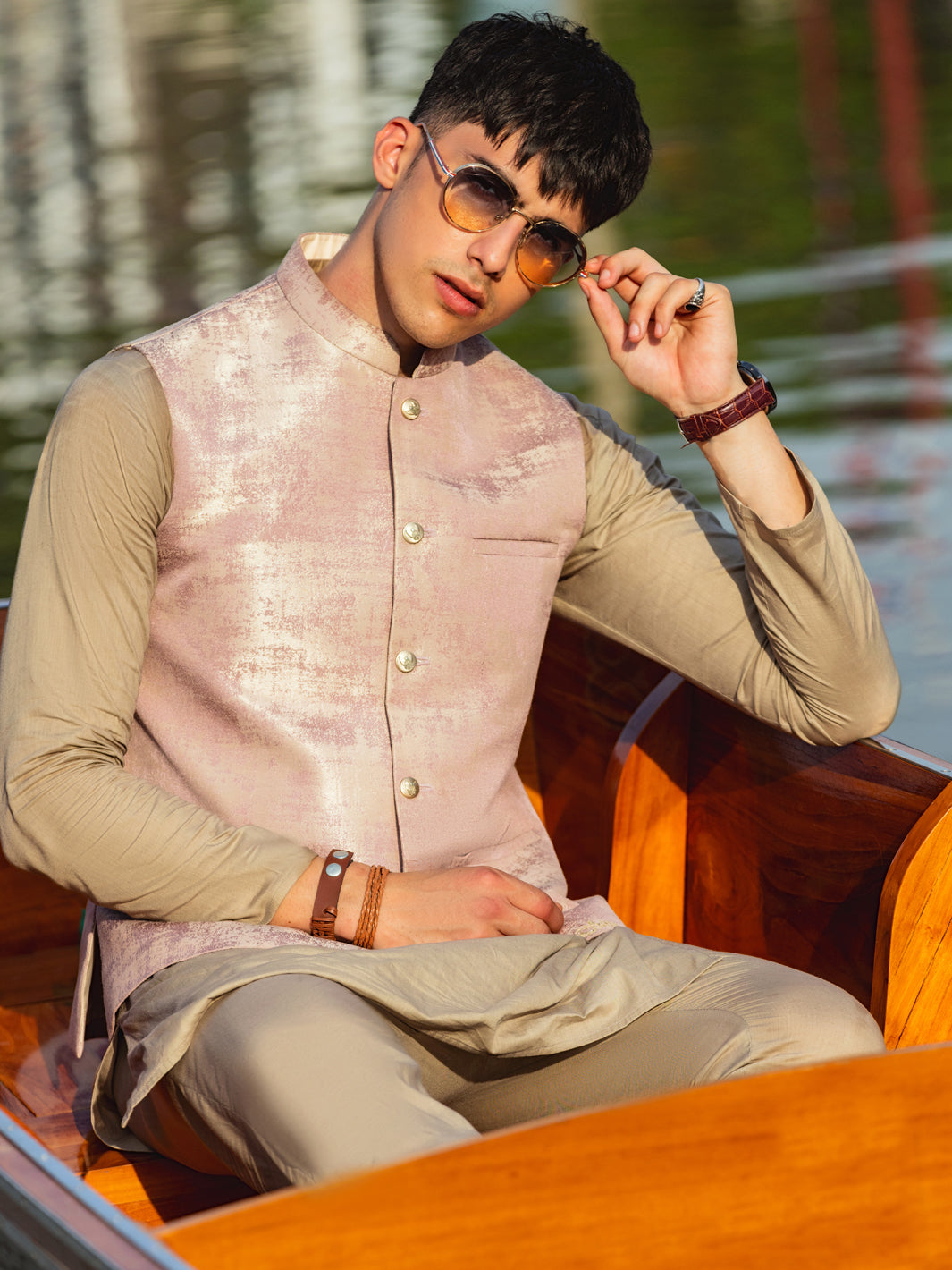 Tea Pink Blended Waistcoat - AL-WC-531
