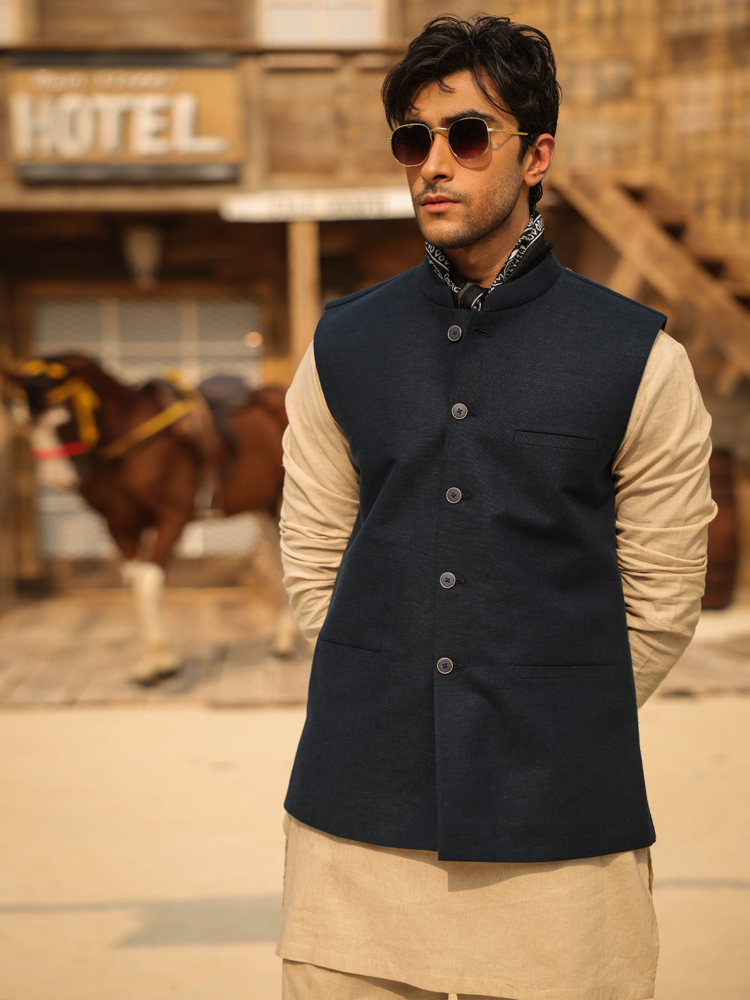 Navy Blue Waistcoat - AL-WC-632
