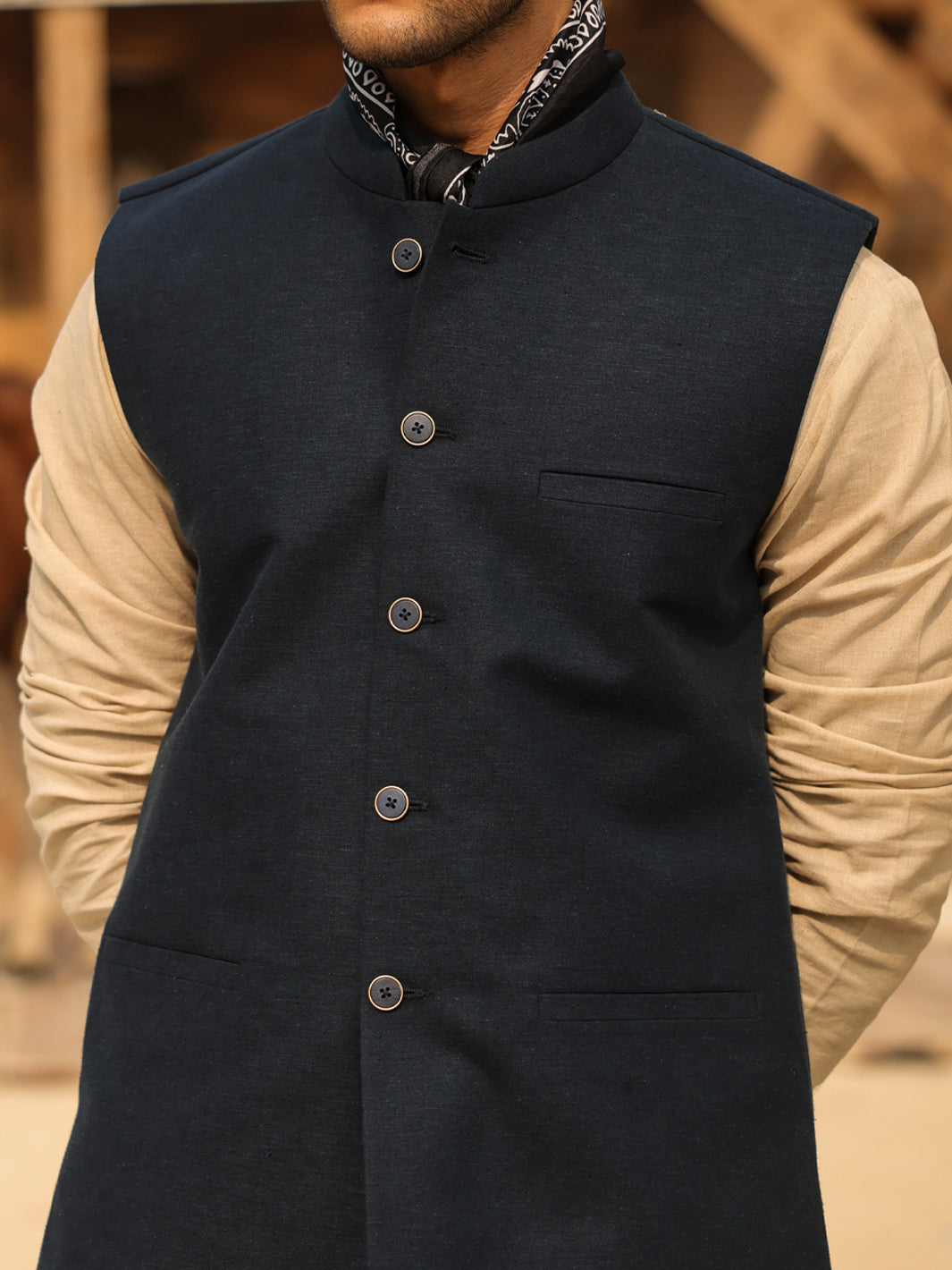 Navy Blue Waistcoat - AL-WC-632
