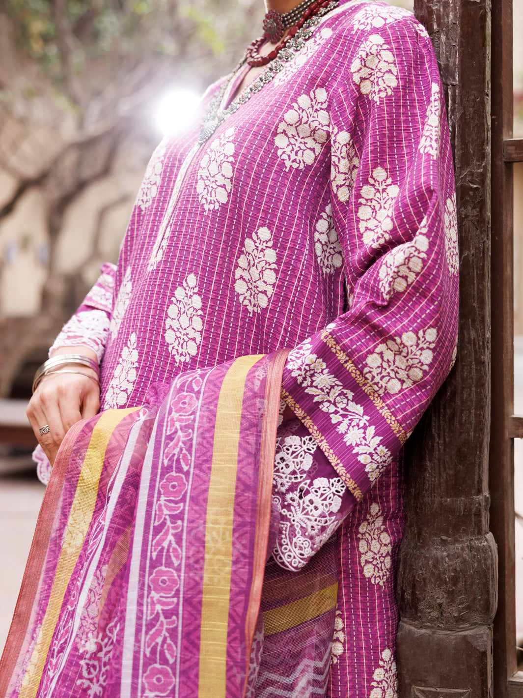 Purple Dobby 3Pc Stitched - ALP-3PS-1882