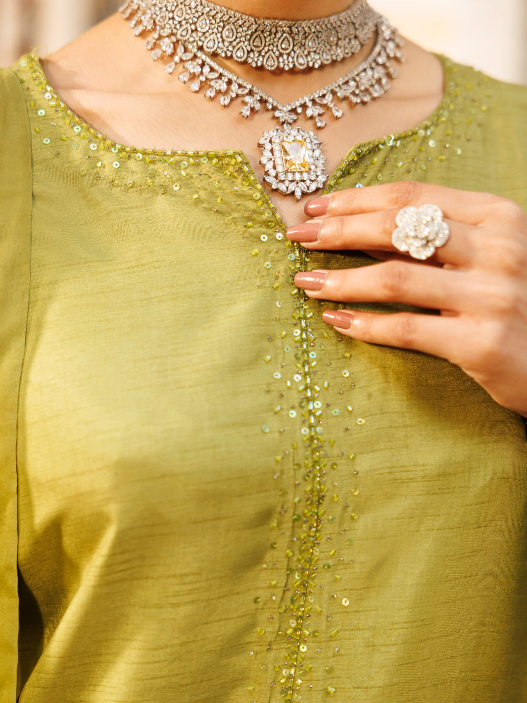 Lime Green 3 Piece Stitched - ALP-3PS-2190