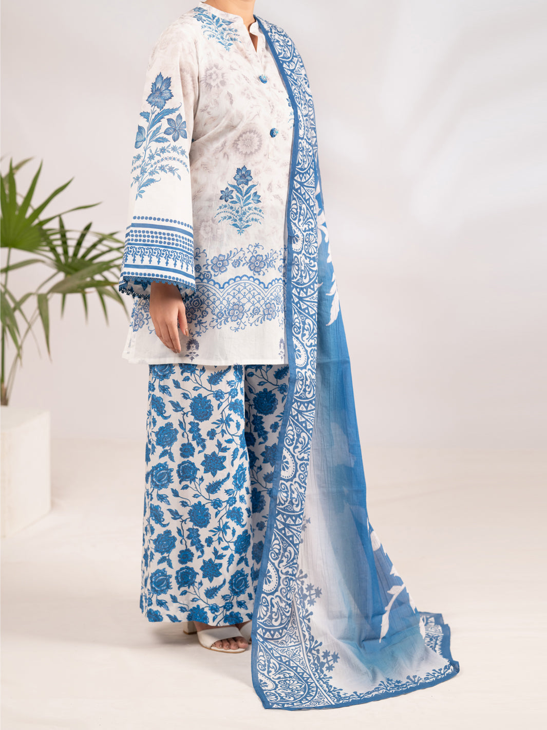 Blue Lawn 3Pc Stitched - ALP-3PS-2287