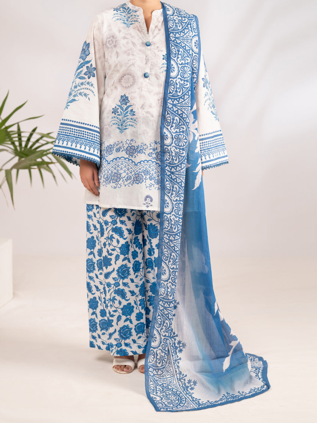 Blue Lawn 3Pc Stitched - ALP-3PS-2287