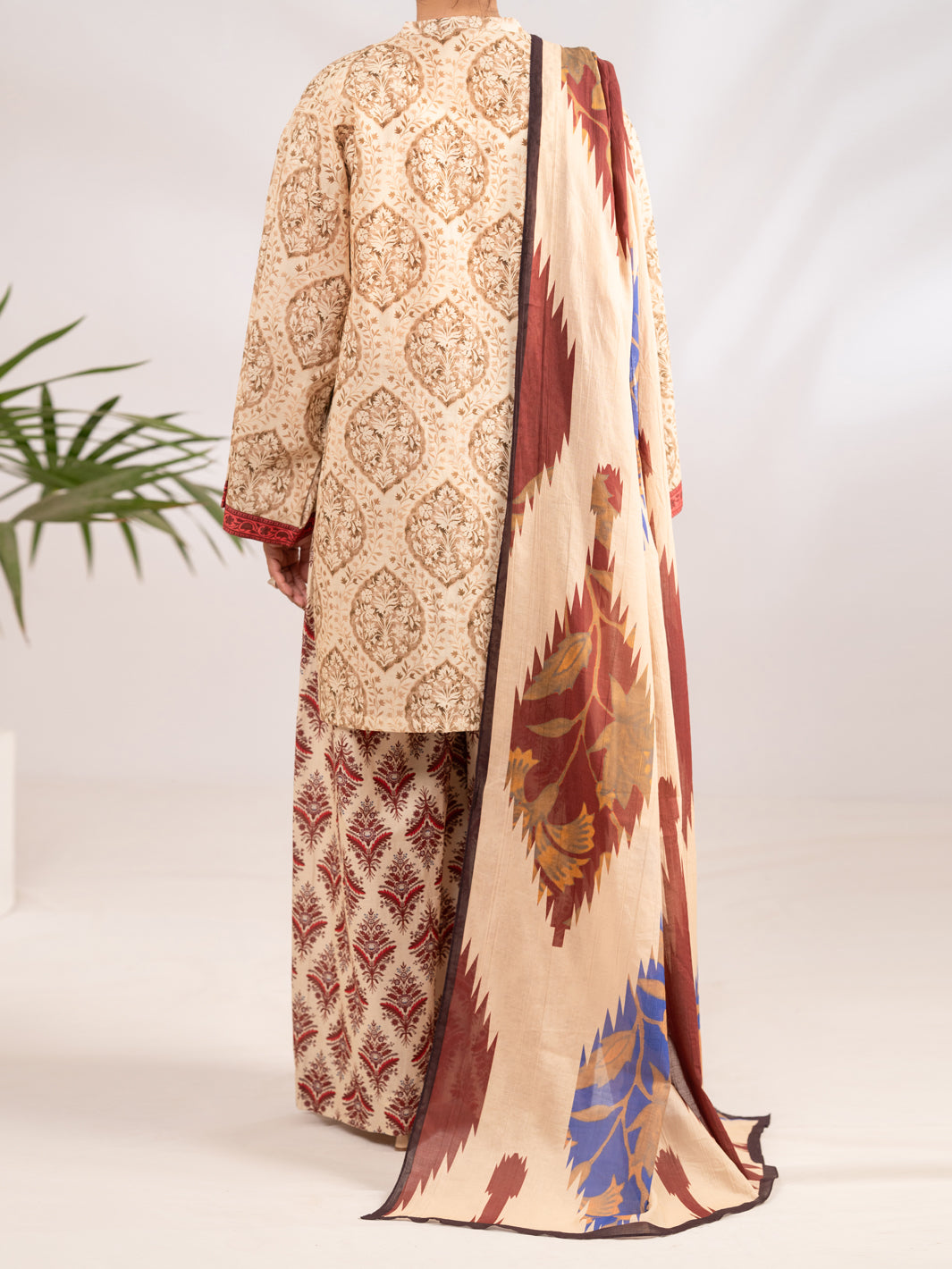 Beige Lawn 3Pc Stitched - ALP-3PS-2288