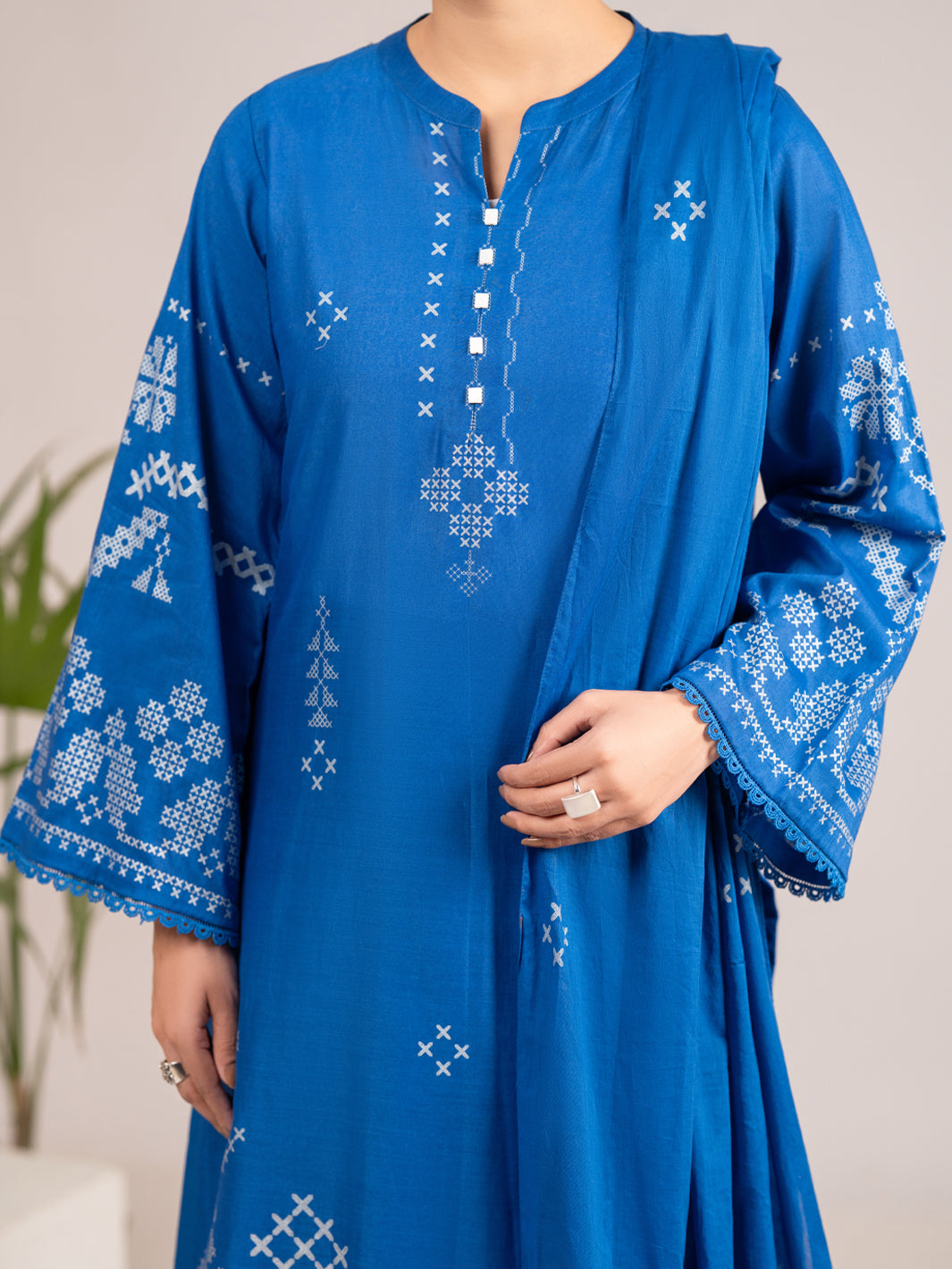 Blue Lawn 3Pc Stitched - ALP-3PS-2293