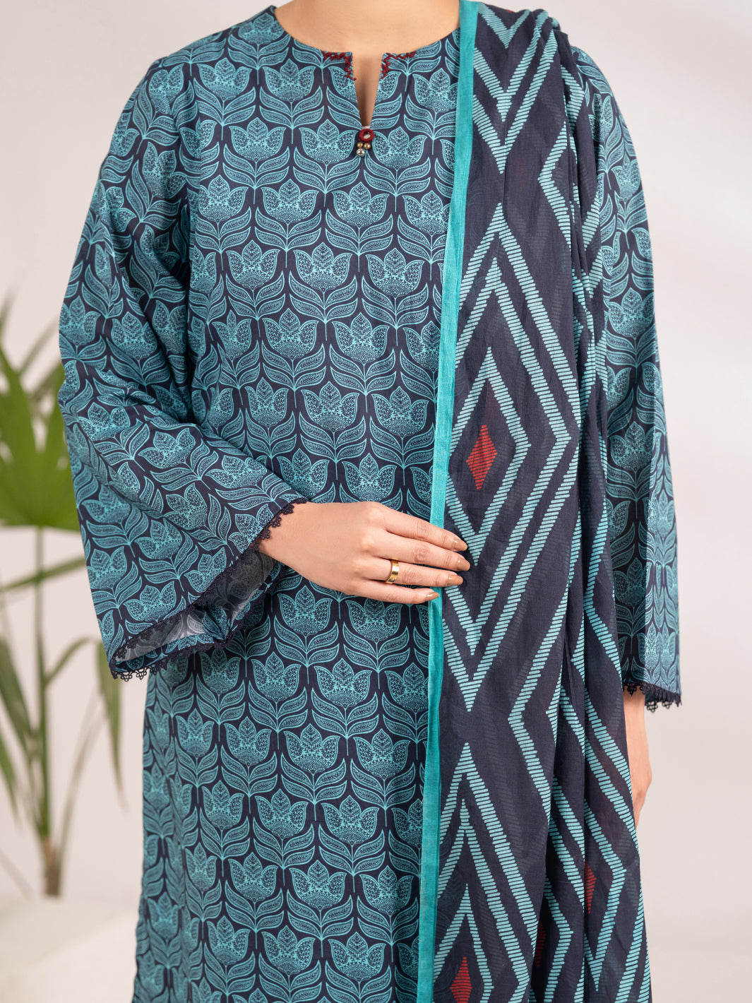 Blue Lawn 3Pc Stitched - ALP-3PS-2318