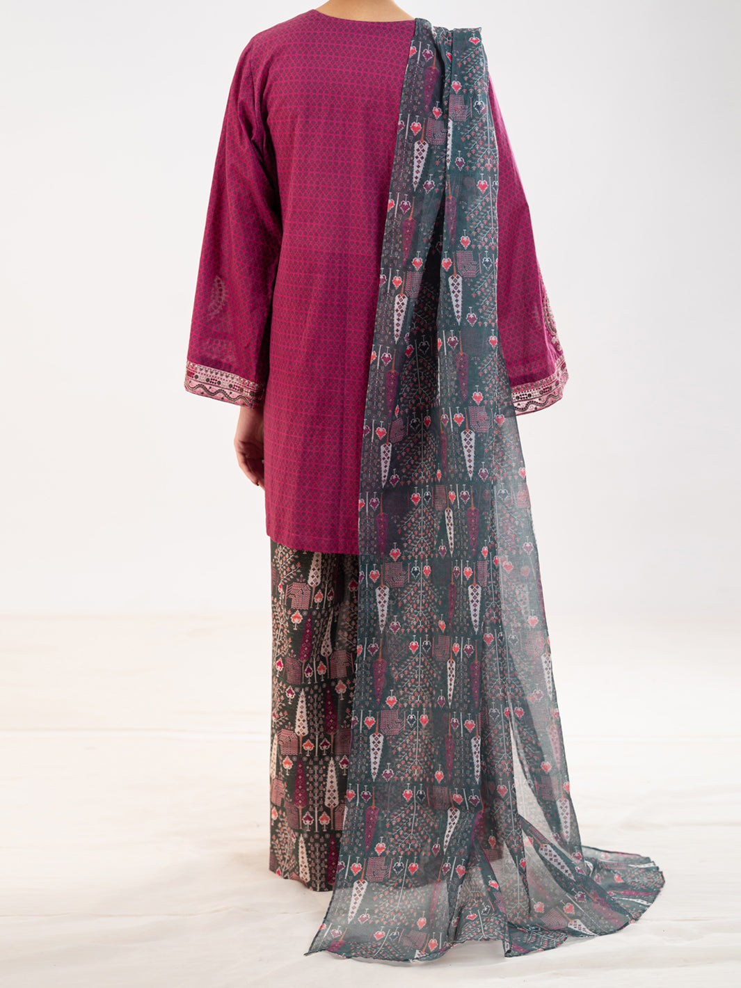 Magenta Lawn Stitched 3Pc - ALP-3PS-2306