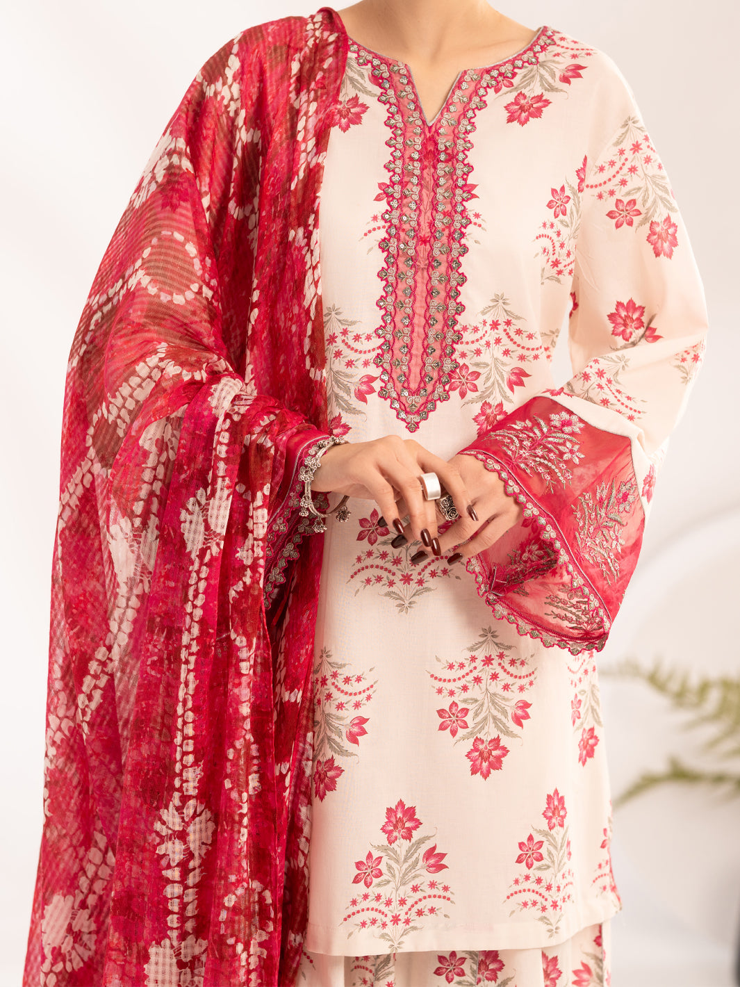 Pink Cambric 3Pc Stitched - ALP-3PS-2312