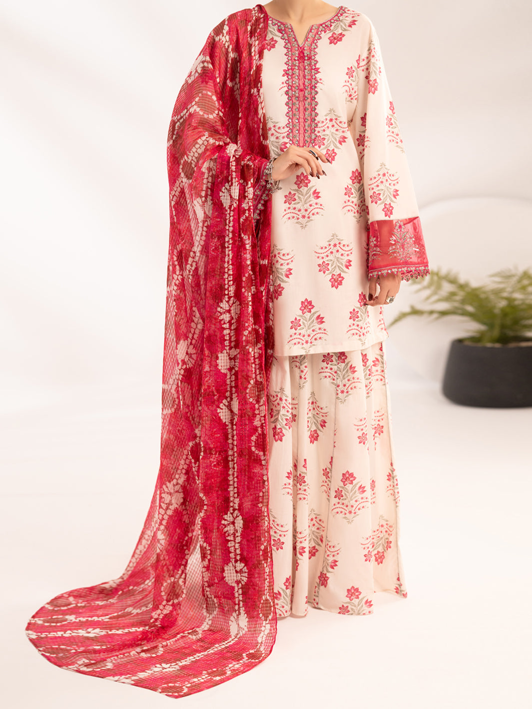 Pink Cambric 3Pc Stitched - ALP-3PS-2312