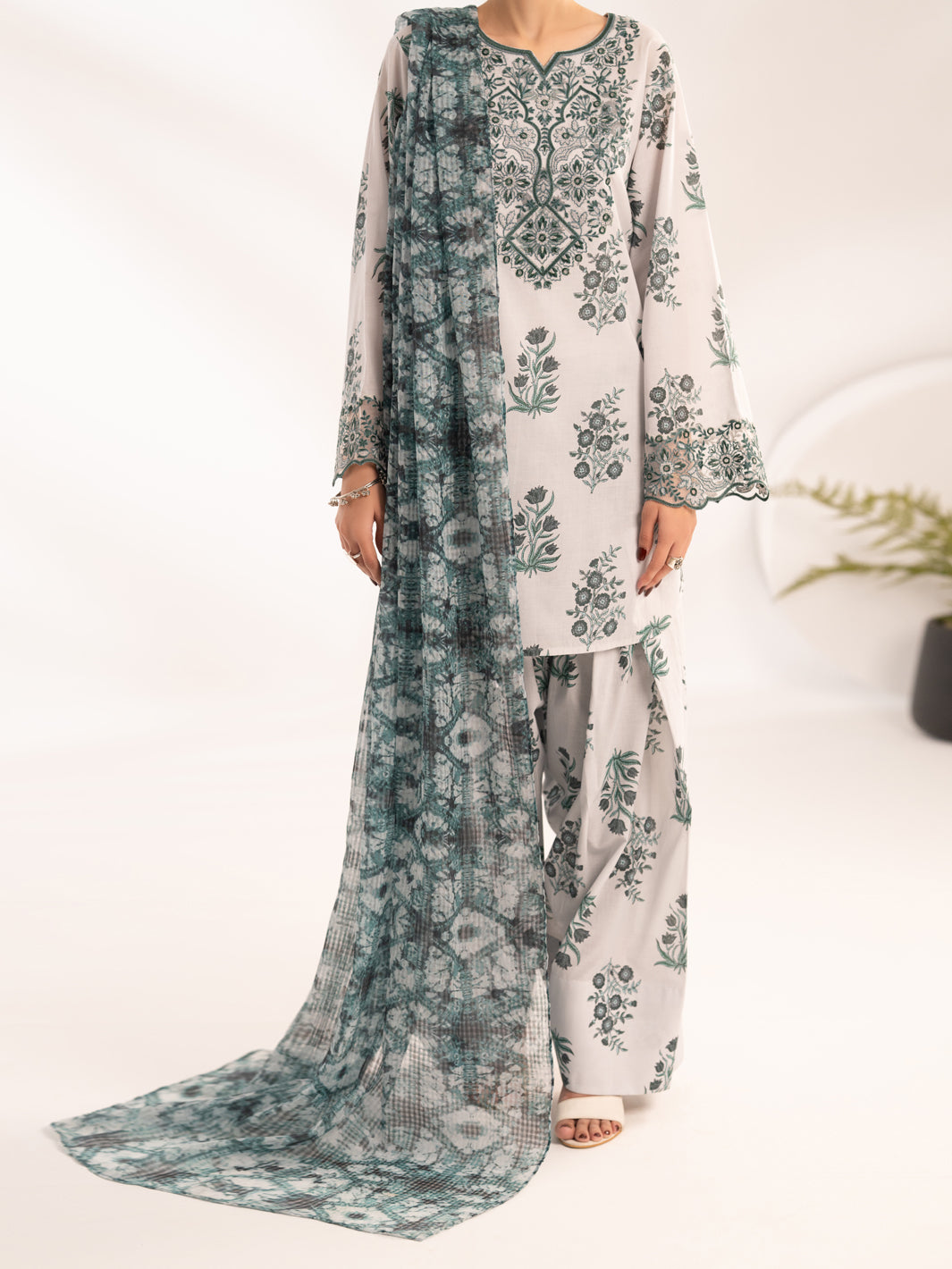 Teal Lawn 3Pc Stitched - ALP-3PS-2313