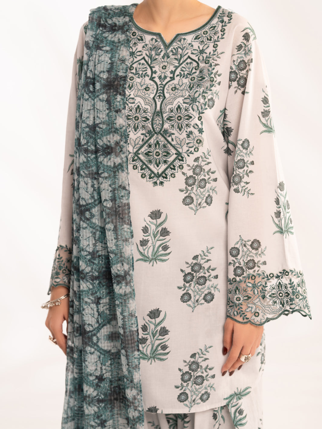 Teal Lawn 3Pc Stitched - ALP-3PS-2313