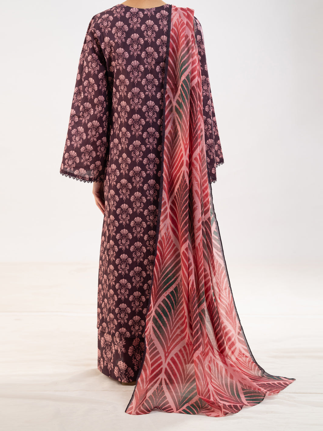 Maroon Lawn 3Pc Stitched - ALP-3PS-2319