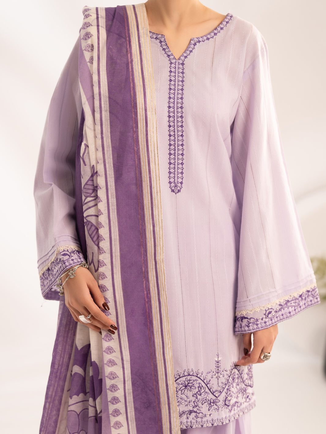 Light Purple Dobby Stitched 3Pc - ALP-3PS-2321