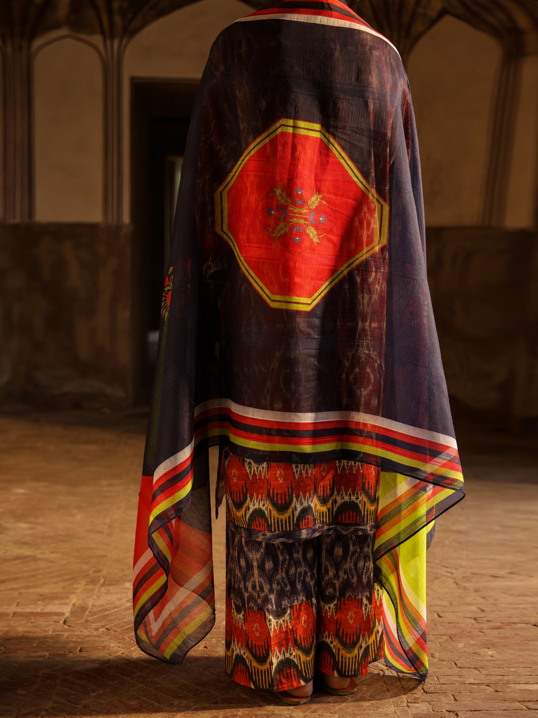 Maroon Cotton Dobby Stitched 3Pc - ALP-3PS-2326