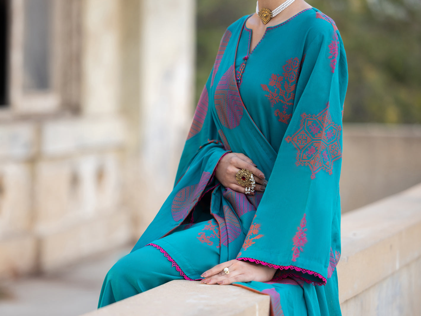 Green Yarn Dyed Stitched 3PC - ALP-3PS-2348