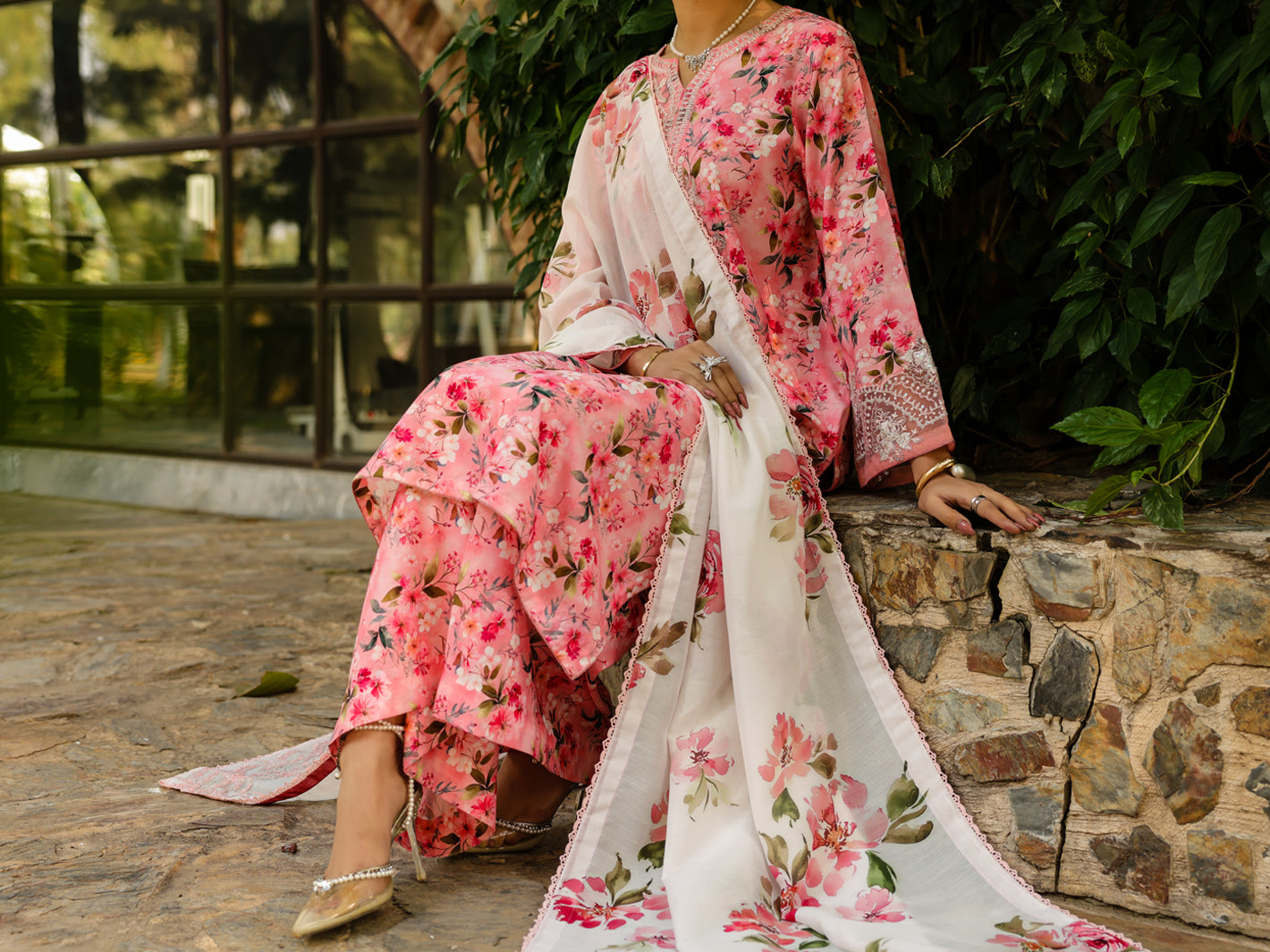 Pink Silk Lawn 3Pc Stitched - ALP-3PS-2360