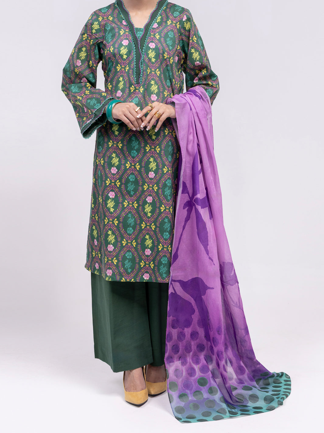 Teal Lawn 3Pc Unstitched - ALP-3PS-2397