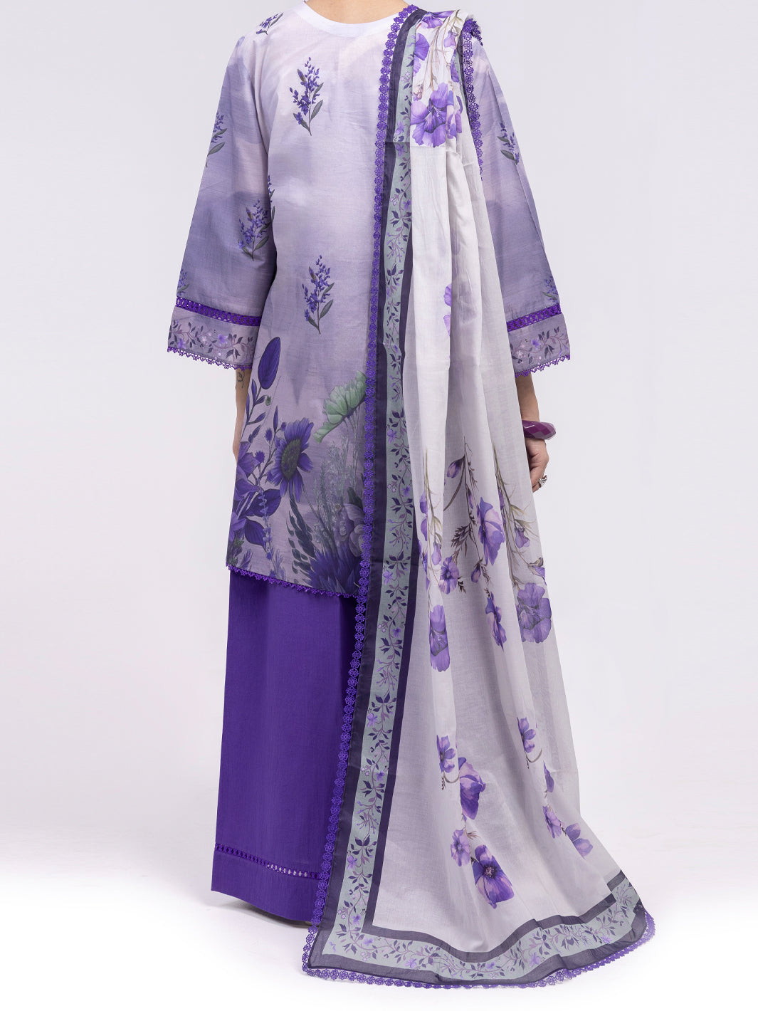 Purple Lawn 3Pc Unstitched - ALP-3PS-2400