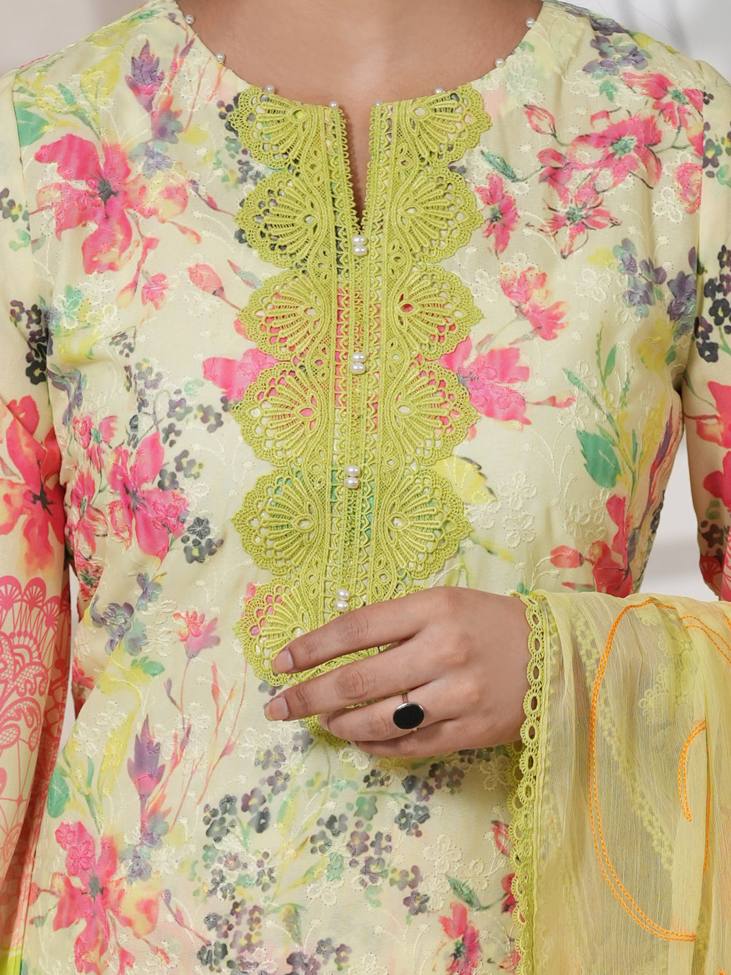 Yellow Silk Lawn Unstitched 3PC - ALP-3PS-2412