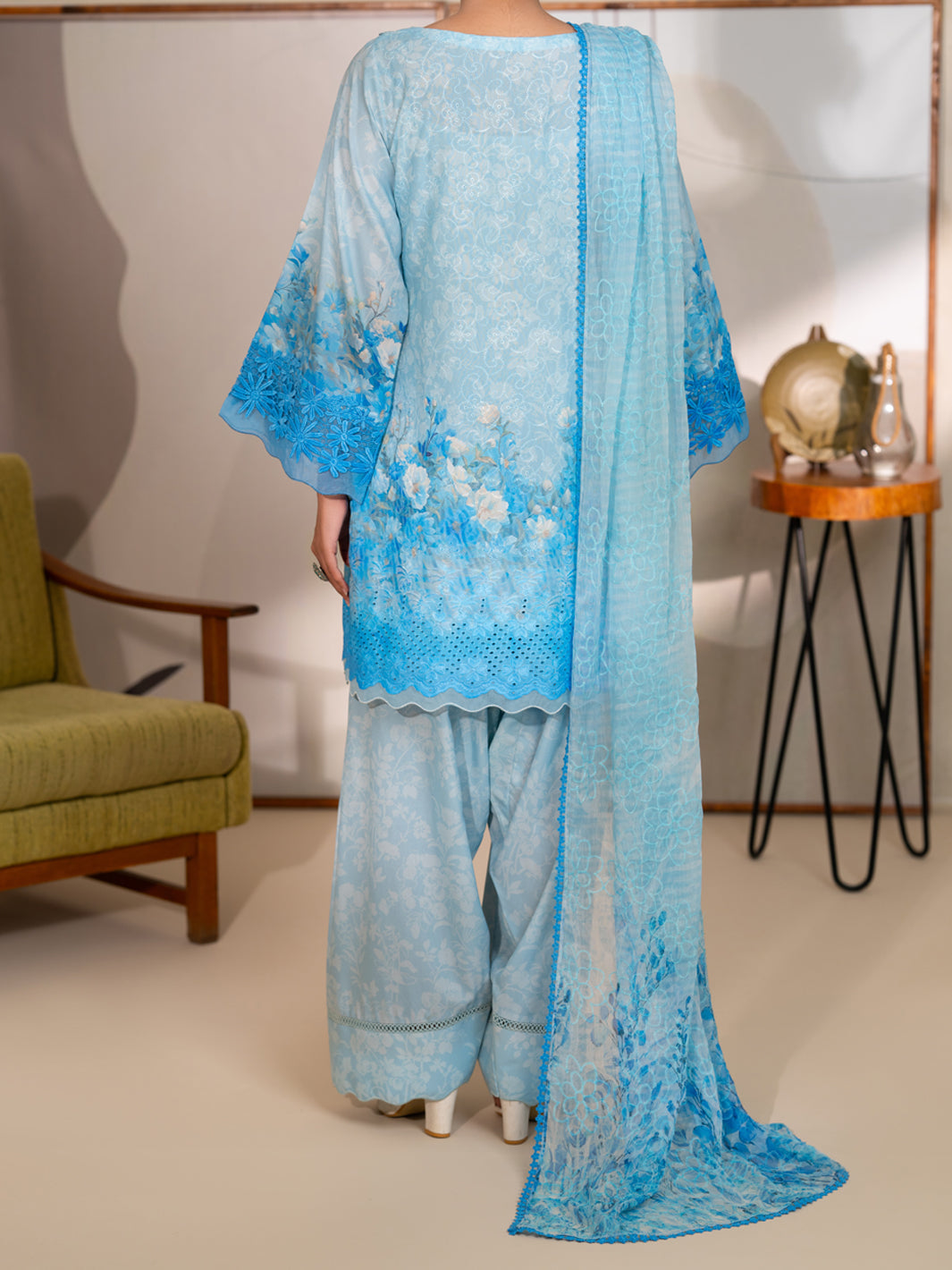 Ice Blue Silk Lawn Unstitched 3PC - ALP-3PS-2415