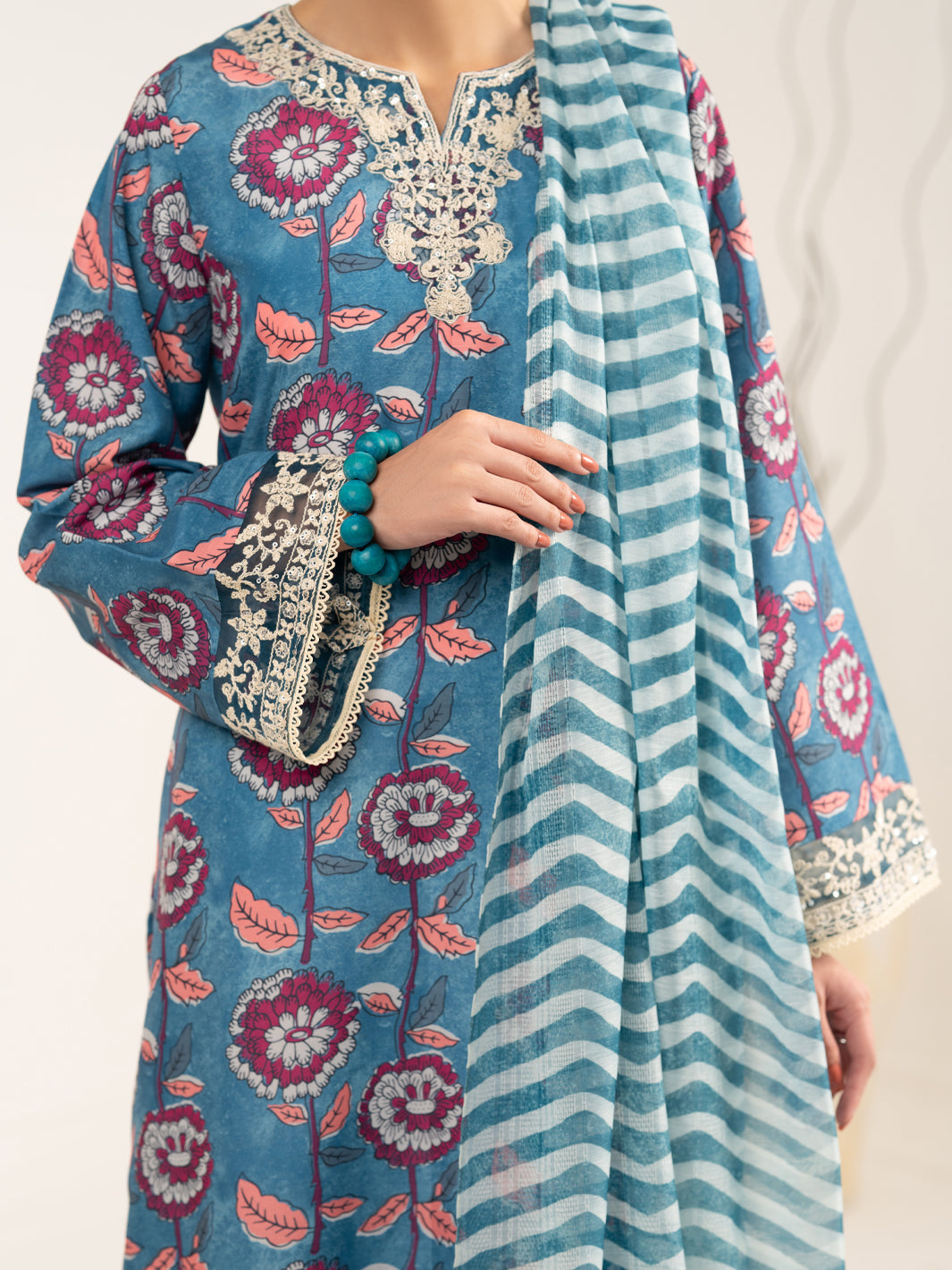 Green Silk 3Pc Unstitched - ALP-3PS-2440