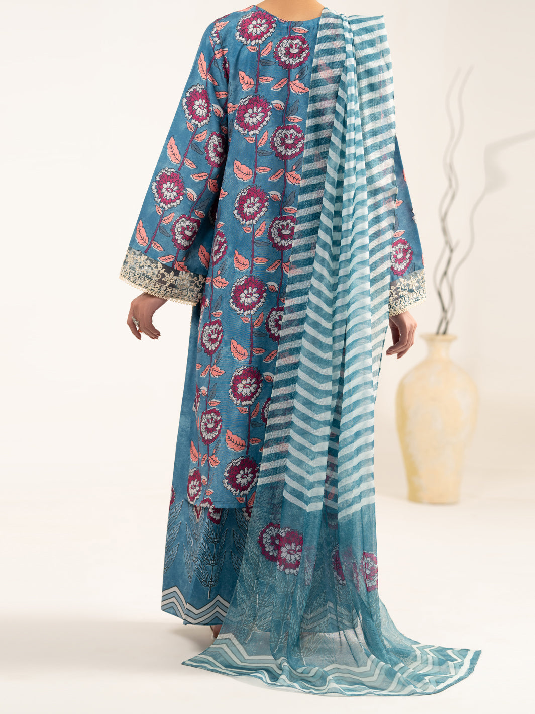 Green Silk 3Pc Unstitched - ALP-3PS-2440