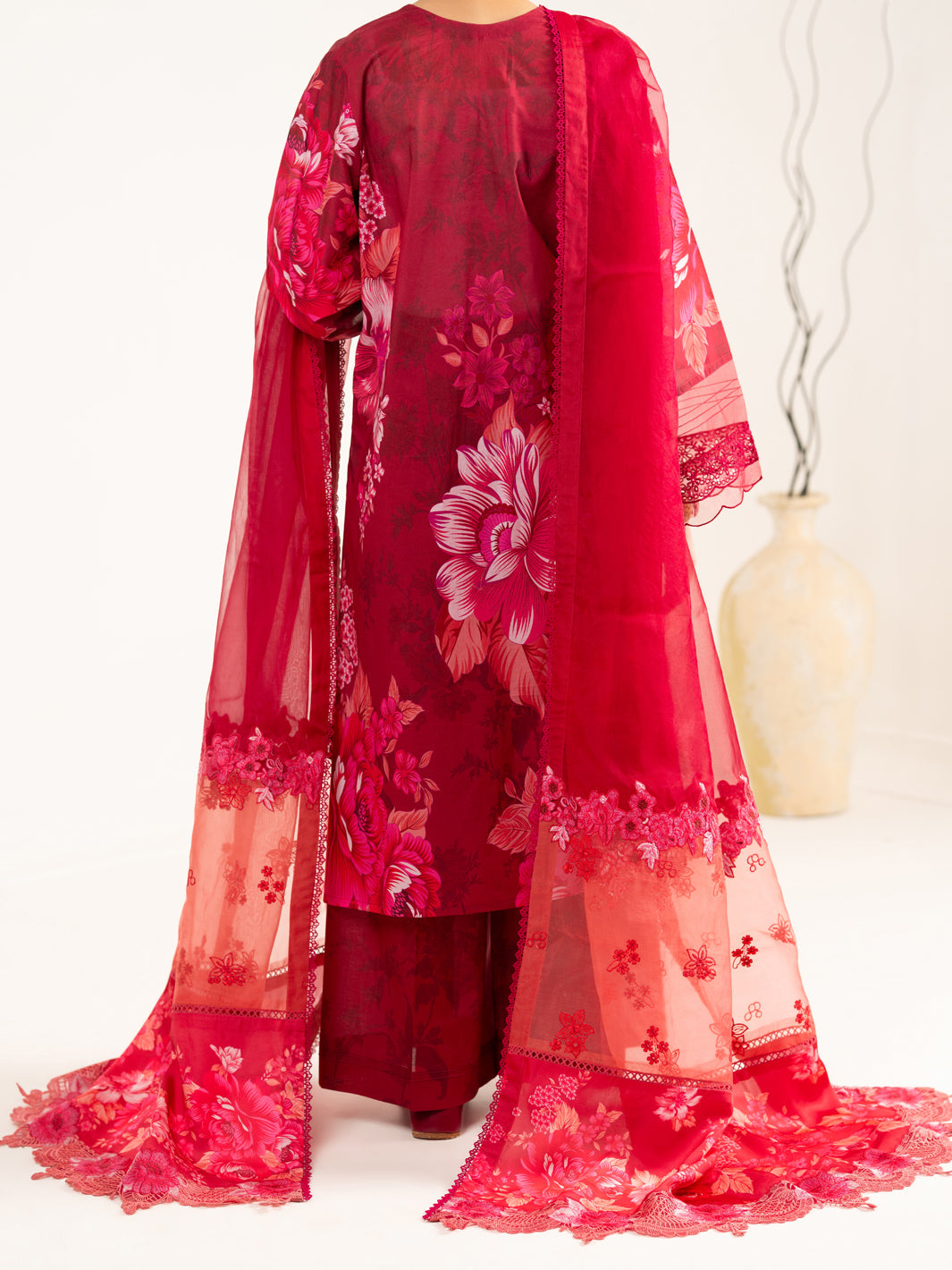 Maroon Lawn 3Pc Unstitched - ALP-3PS-2445