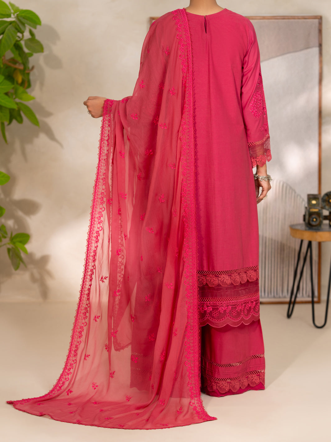 Pink Cotton Unstitched 3PC - ALP-3PS-2450